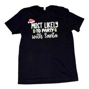 'Most Likely to Party with Santa' Tee - Lg